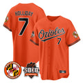 Baltimore Orioles #7 Jackson Holliday Player Orange HOLBERT 30th Anniversary of 2131 Home Game Stitched Jerseys