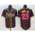San Diego Padres #23 Fernando Tatis Jr Brown HOLBERT NEW 2023 City Connect Cool Base Stitched Jersey 2