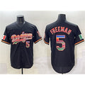 Los Angeles Dodgers #5 Freddie Freeman Black HOLBERT Mexico Cool Base Stitched Jersey