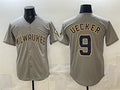 Milwaukee Brewers #9 Bob Uecker Grey HOLBERT Home Limited Stitched Jersey