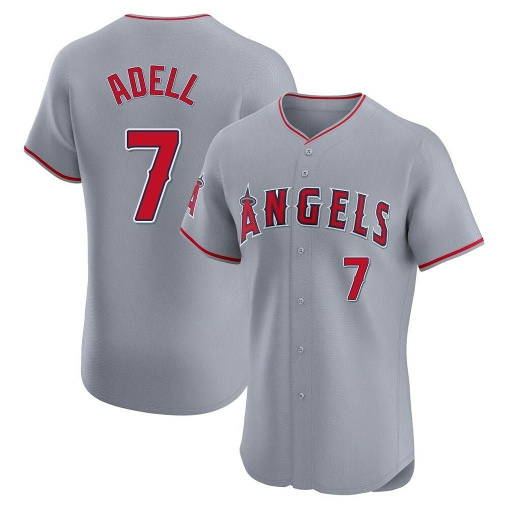 Los Angeles Angels #7 Jo Adell Player Gray HOLBERT Home Limited Elite Stitched Jerseys