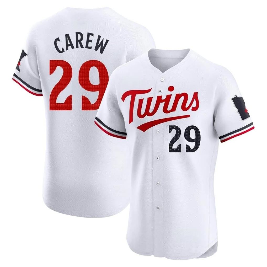 Minnesota Twins #29 Rod Carew Player White HOLBERTHome Limited Elite Stitched Jerseys