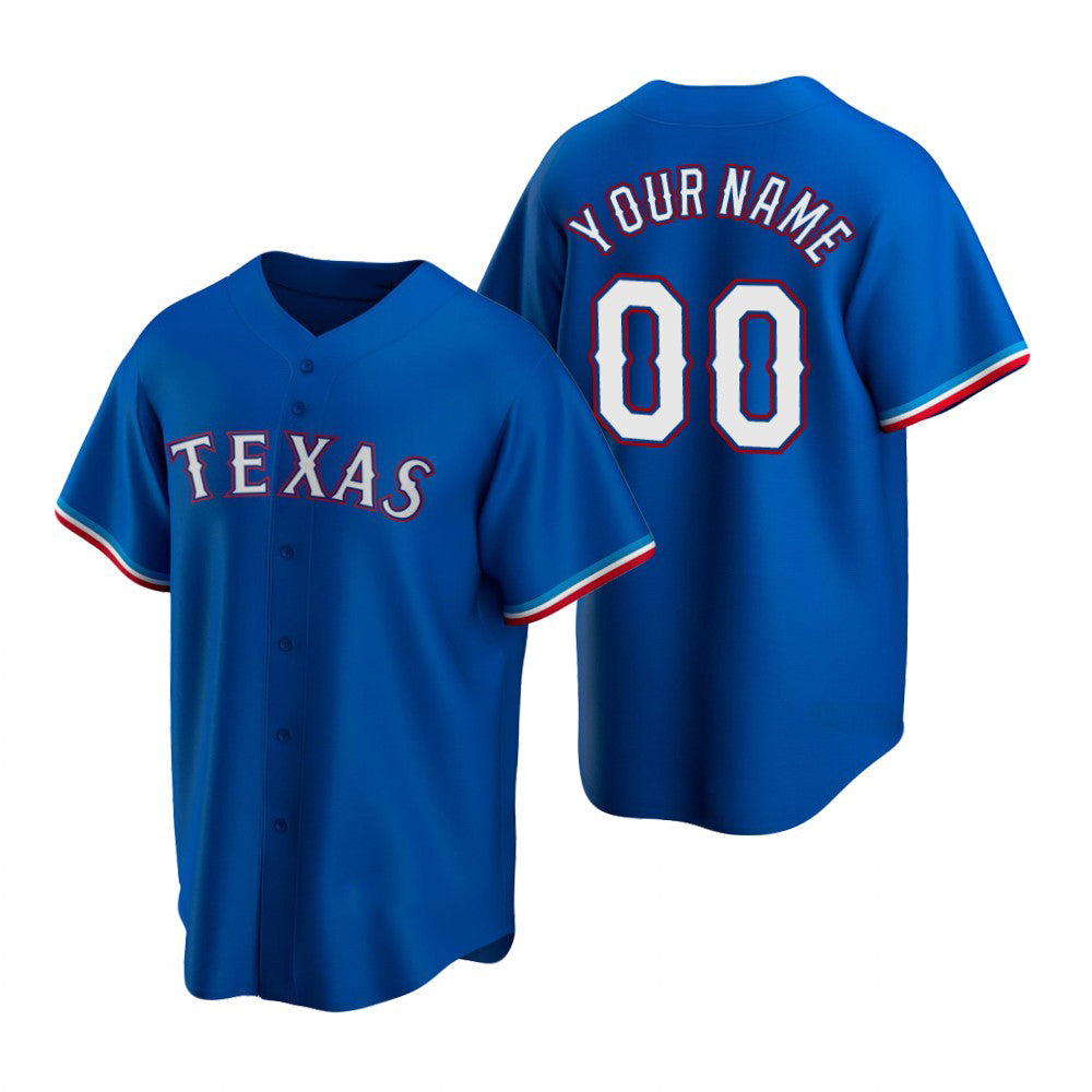 Custom Texas Rangers Royal HOLBERT Stitched Cool Base Jersey