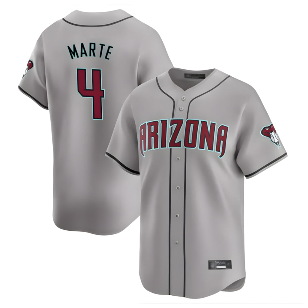 Arizona Diamondbacks #4 Ketel Marte Player Gray HOLBERT Road Limited Home Game Stitched Jerseys