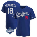 Los Angeles Dodgers #18 Yoshinobu Yamamoto Player Royal HOLBERT World Series Meet Limited Elite Home Stitched Jerseys