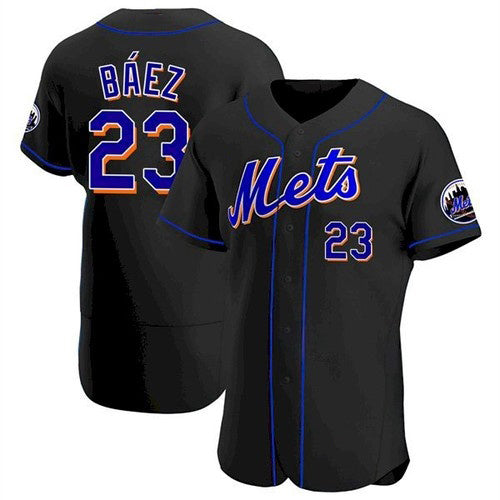 New York Mets #23 Javier Baez Black HOLBERT Anthentic Jersey