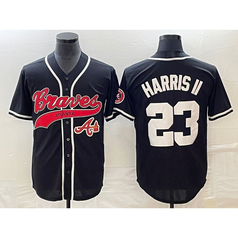 Atlanta Braves #23 Michael Harris II Black HOLBERT Cool Base Stitched Jersey 2