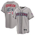 Arizona Diamondbacks #51 Randy Johnson Player Gray HOLBERT USA 250 Fourth of July Home Game Stitched Jerseys