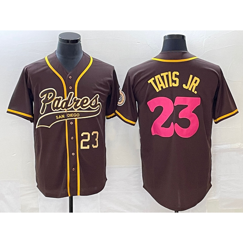 San Diego Padres #23 Fernando Tatis Jr Number Brown HOLBERT NEW 2023 City Connect Cool Base Stitched Jersey