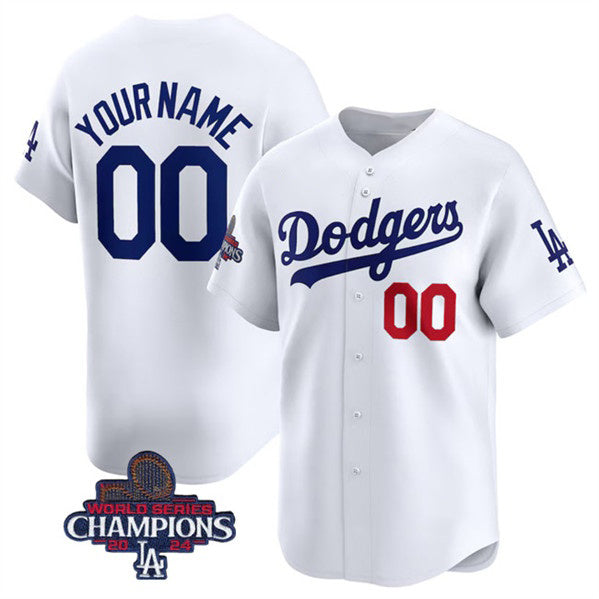 Custom Los Angeles Dodgers ACTIVE PLAYER White HOLBERT 2024 World Series Champions Home Limited Stitched Jersey