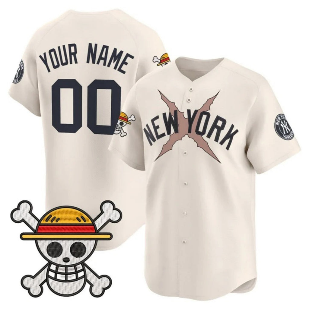 Custom New York Yankees x One Piece Cream HOLBERT Vapor Premier Limited Jersey - Stitched
