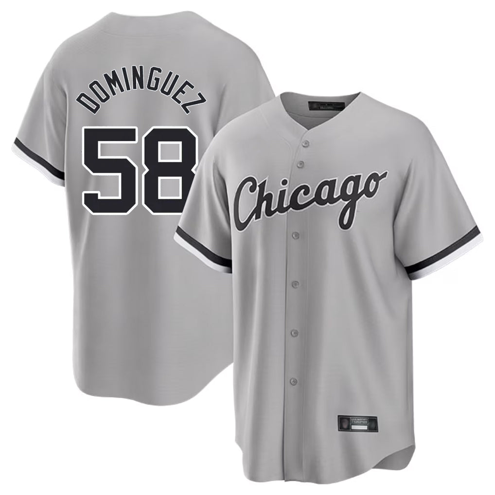 Chicago White Sox #58 Seranthony Dominguez Player Gray HOLBERT Home Game Stitched Jerseys