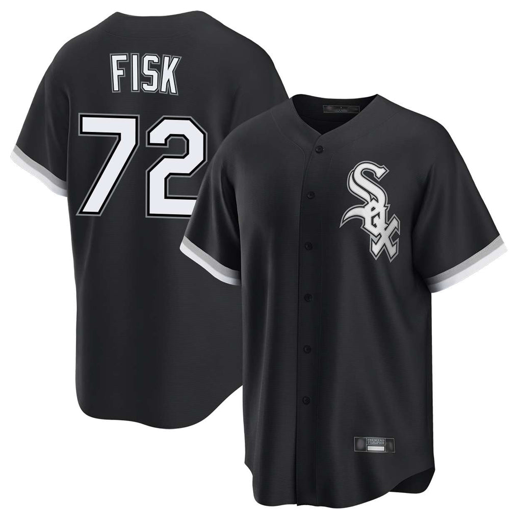 Chicago White Sox #72 Carlton Fisk Player Black HOLBERT Home Game Stitched Jerseys