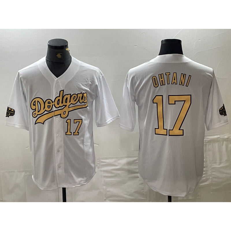 Los Angeles Dodgers #17 Shohei Ohtani Number White HOLBERT 2022 All Star Stitched Cool Base Jerseys