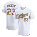 Los Angeles Dodgers #23 Kyle Tucker Player White Gold HOLBERT Limited Elite Home Stitched Jerseys