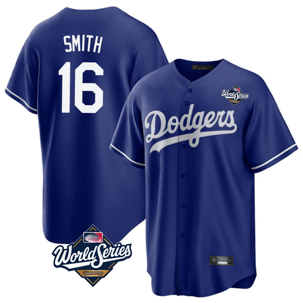 Los Angeles Dodgers #16 Will Smith Player Royal HOLBERT World Series Game Stitched Jerseys