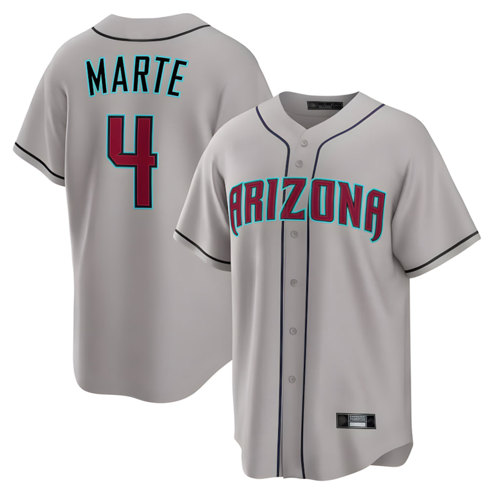 Arizona Diamondbacks #4 Ketel Marte Player Gray HOLBERT Road Home Game Stitched Jerseys