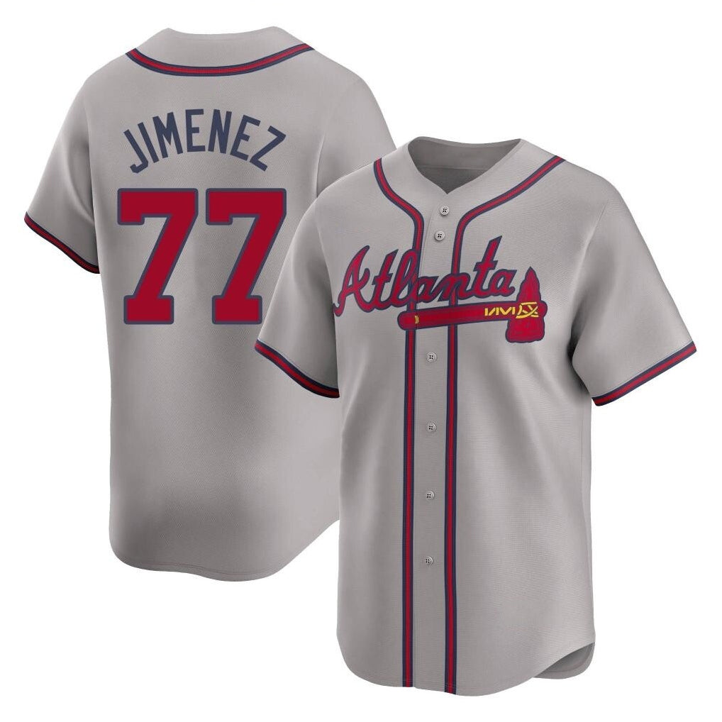 Atlanta Braves #77 Joe Jimenez Player Gray HOLBERT Limited Home Game Stitched Jerseys