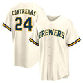 Milwaukee Brewers #24 William Contreras Cream HOLBERT Home Replica Jersey