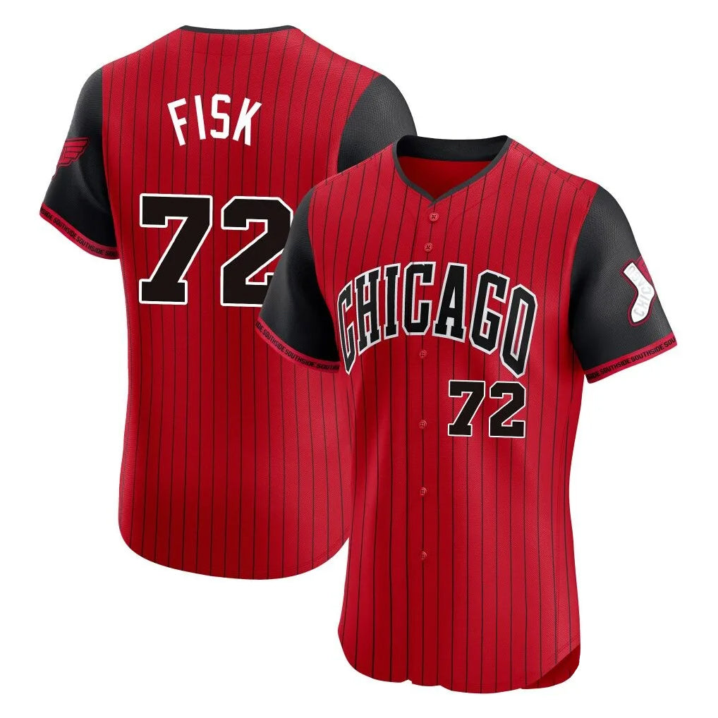 Chicago White Sox #72 Carlton Fisk Player Red HOLBERT City Connect Limited Elite Home Stitched Jerseys