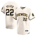 Milwaukee Brewers #22 Christian Yelich Player Cream HOLBERT Home Limited Stitched Jerseys