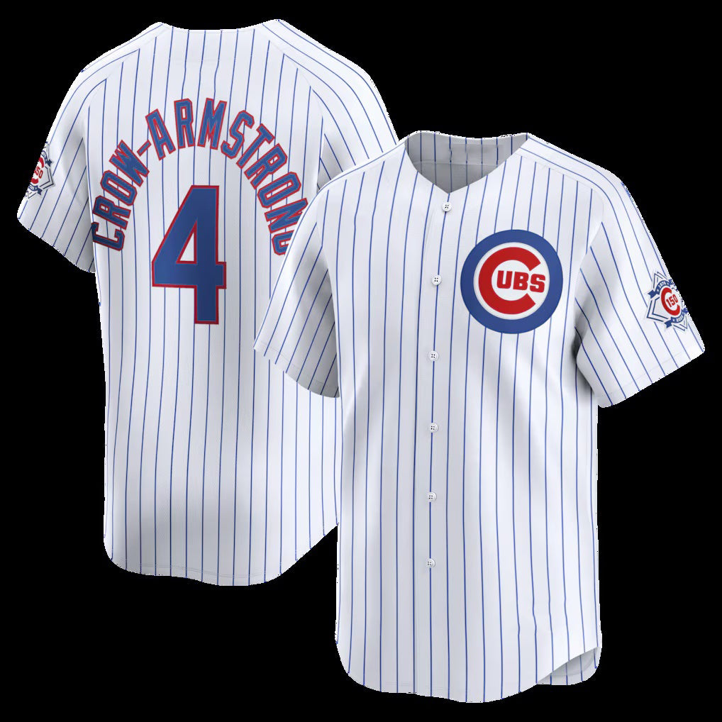 Chicago Cubs #4 Pete Crow-Armstrong White HOLBERT 150th Anniversary Limited Jersey