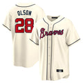 Atlanta Braves #28 Matt Olson Player Cream HOLBERT Home Game Stitched Jerseys
