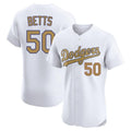 Los Angeles Dodgers #50 Mookie Betts Player Gold White Gold HOLBERT Limited Elite Home Stitched Jerseys