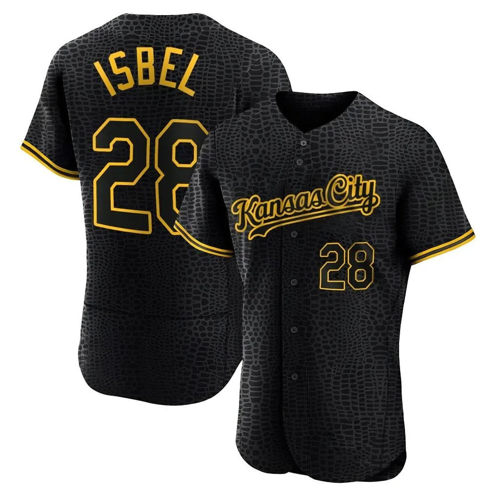 Kansas City Royals #28 Kyle Isbel Player Black HOLBERT Snake Skin City Limited Elite Stitched Jerseys