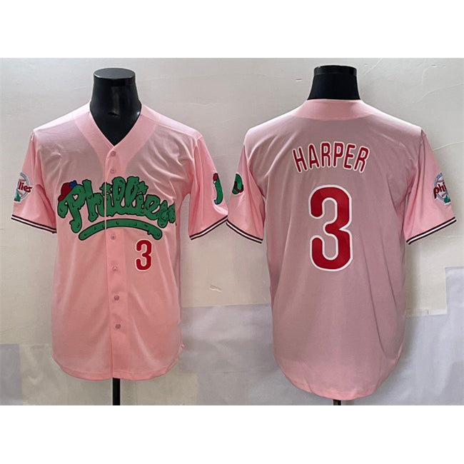 Philadelphia Phillies #3 Bryce Harper Pink HOLBERT Phanatic Limited Stitched Jersey