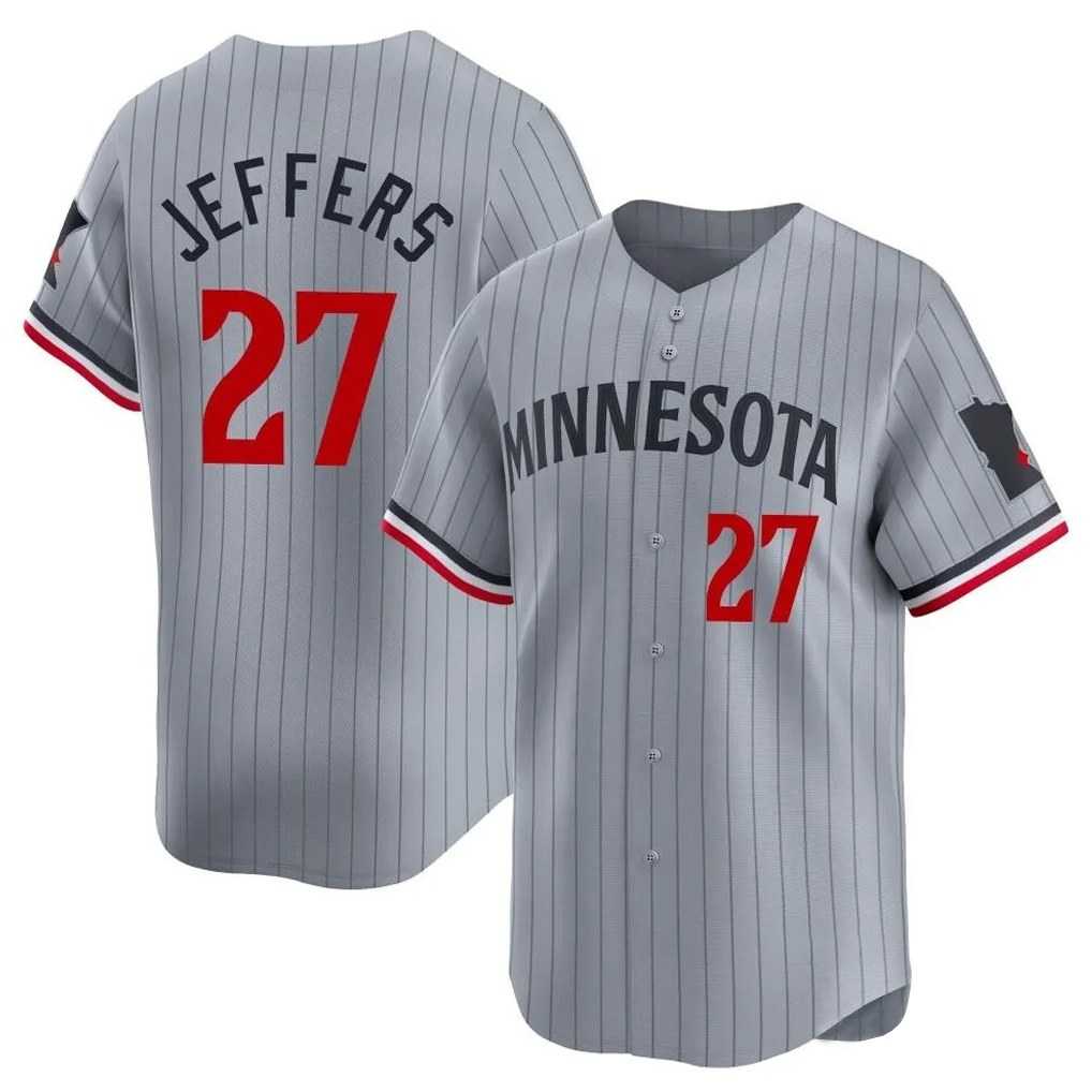 Minnesota Twins #27 Ryan Jeffers Player Gray HOLBERTHome Limited Stitched Jerseys