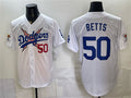 Los Angeles Dodgers x One Piece #50 Mookie Betts White HOLBERT Vapor Premier Limited Stitched Jersey