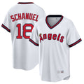 Los Angeles Angels #18 Nolan Schanuel Player White HOLBERT T-shirt Home Game Stitched Jerseys