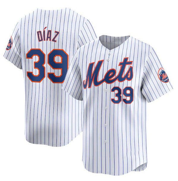 New York Mets #39 Edwin Diaz White HOLBERT 2024 Home Limited Stitched Jersey
