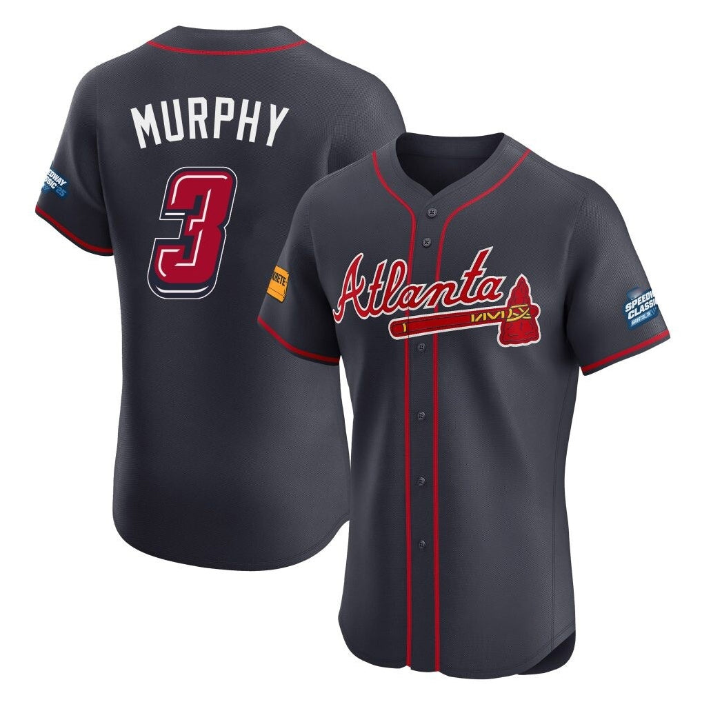 Atlanta Braves #3 Dale Murphy Player Navy HOLBERT 2025 Speedway Classic Limited Elite Home Game Stitched Jerseys