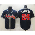 Atlanta Braves #24 Sanders Blue HOLBERT Game Jerseys