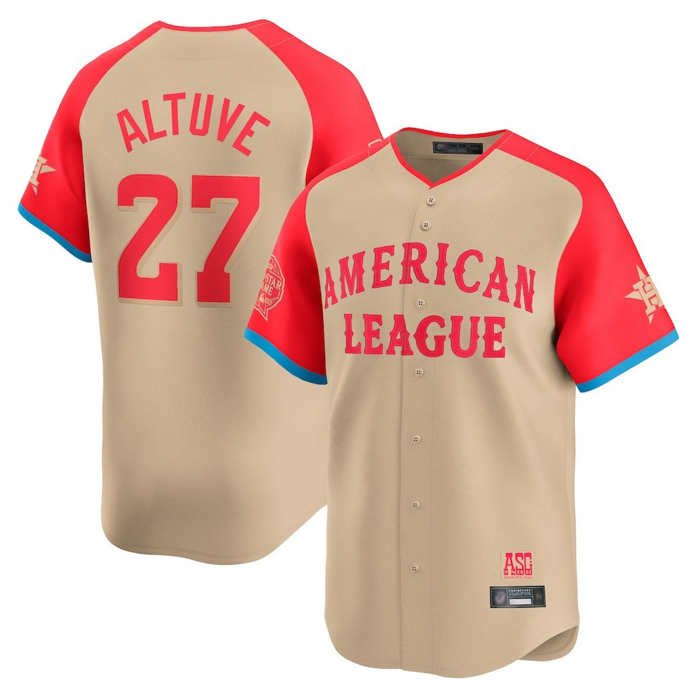 Houston Astros #27 Jose Altuve Player Cream HOLBERT American League All-Star Game Limited Stitched Jerseys