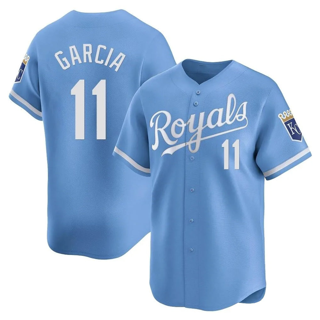 Kansas City Royals #11 Maikel Garcia Player Light Blue HOLBERT Alt Limited Home Stitched Jerseys