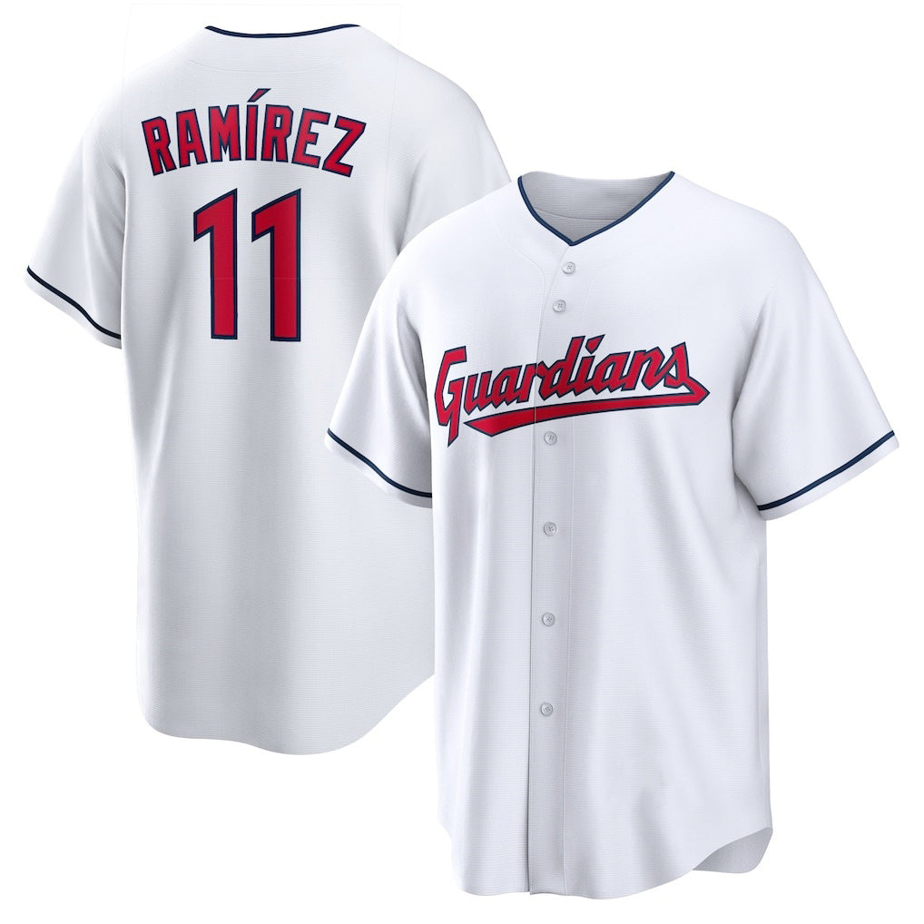 Cleveland Guardians #11 Jos¨¦ Ram¨ªrez White HOLBERT Replica Player Jersey