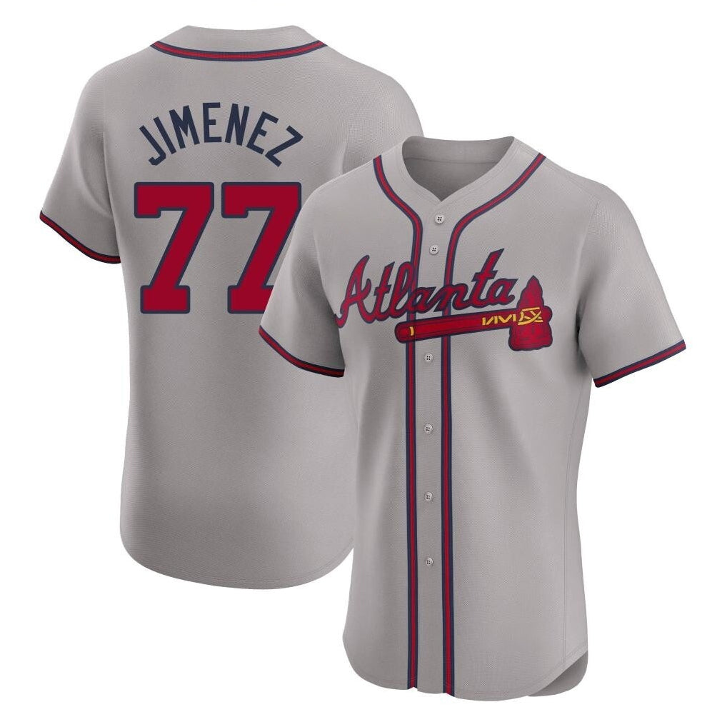 Atlanta Braves #77 Joe Jimenez Player Gray HOLBERT Limited Elite Home Game Stitched Jerseys