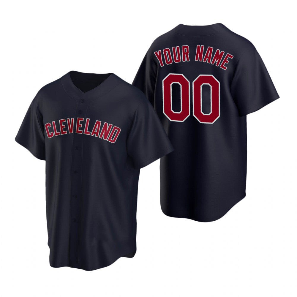 Custom Cleveland Indians Navy HOLBERT Stitched Cool Base Jersey