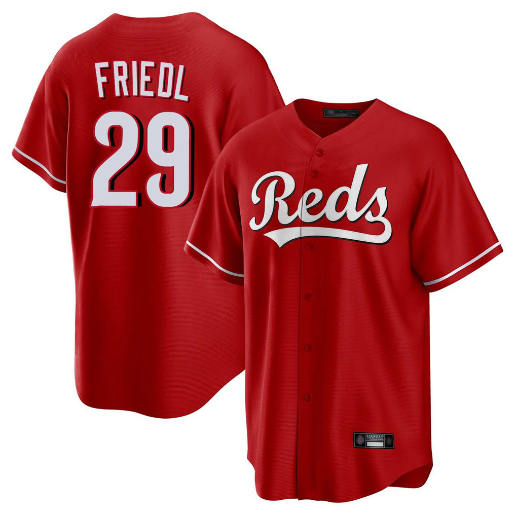 Cincinnati Reds #29 TJ Friedl Player Red HOLBERT Home Game Stitched Jerseys