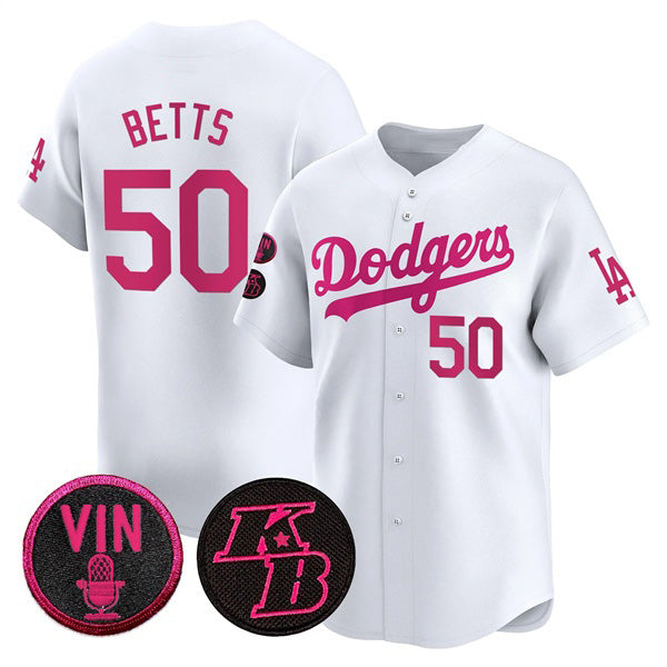 Los Angeles Dodgers #50 Mookie Betts White HOLBERT 2026 Mother¡¯s Day Vapor Premier Limited Stitched Jersey