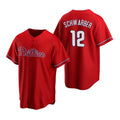 Philadelphia Phillies #12 Kyle Schwarber Red HOLBERT Cool Base Stitched Jersey