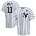 New York Yankees #11 Anthony Volpe White HOLBERT 2024 World Series With Name Cool Base Stitched Jersey