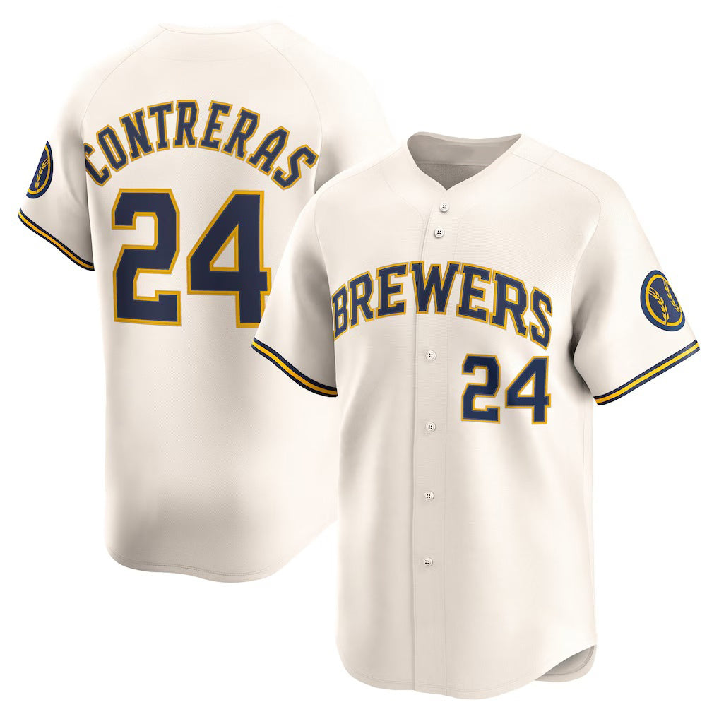 Milwaukee Brewers #24 William Contreras Cream HOLBERT Home Limited Player Jersey