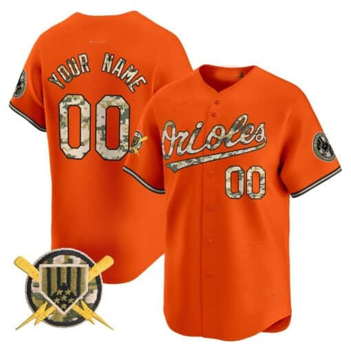 Custom Baltimore Orioles Armed Forces Day Vapor Premier Limited Jersey ¨C Orange HOLBERT