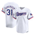 Texas Rangers #31 Max Scherzer White HOLBERT 2023 World Series Champions Stitched Jersey