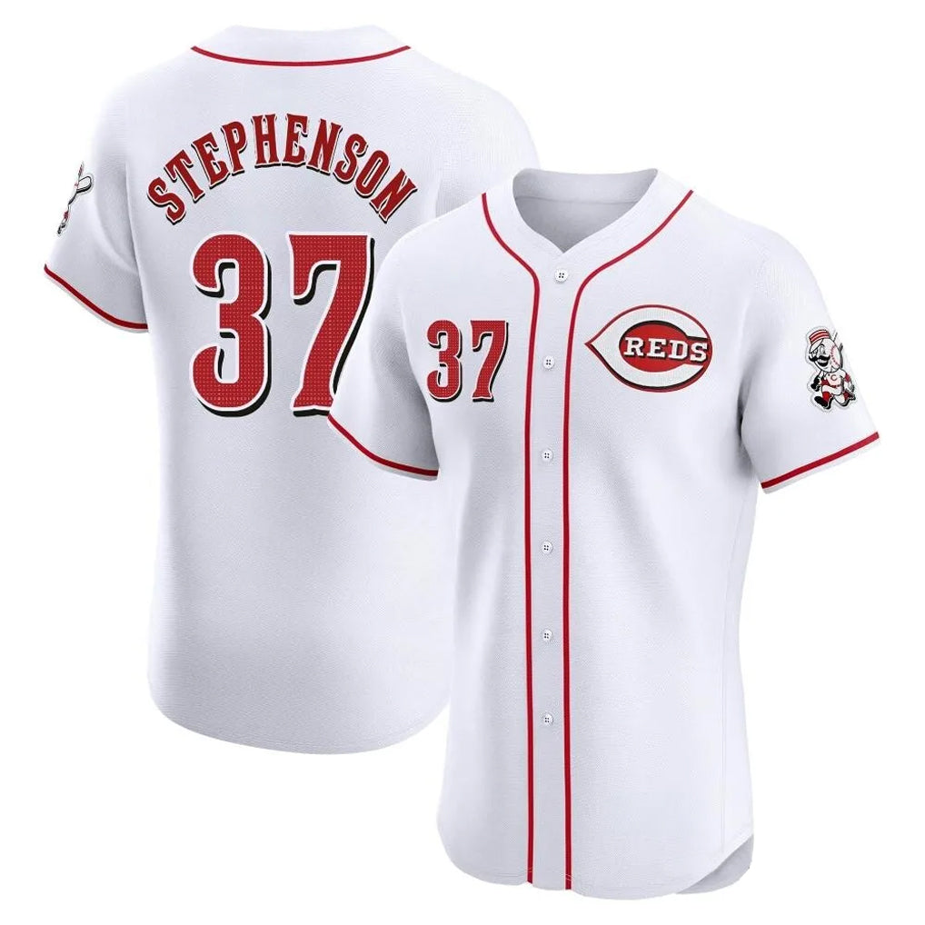 Cincinnati Reds #37 Tyler Stephenson Player White HOLBERT Limited Elite Home Stitched Jerseys