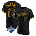 Los Angeles Dodgers #17 Shohei Ohtani Player Black HOLBERT World Series Meet Snake Skin City Limited Elite Home Stitched Jerseys